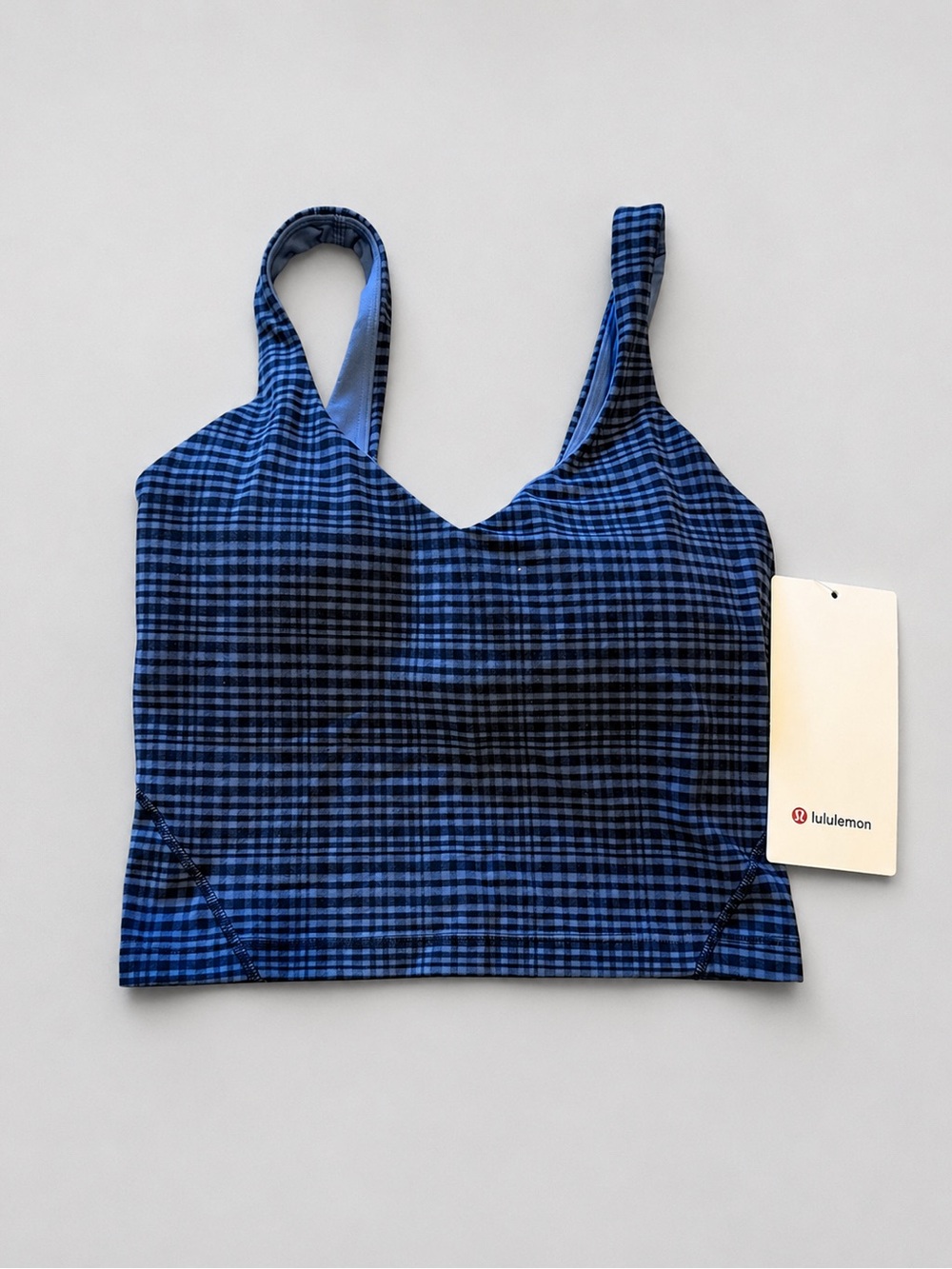 lululemon athletica Blue and Black Plaid Align Tank - Size 2 NWT